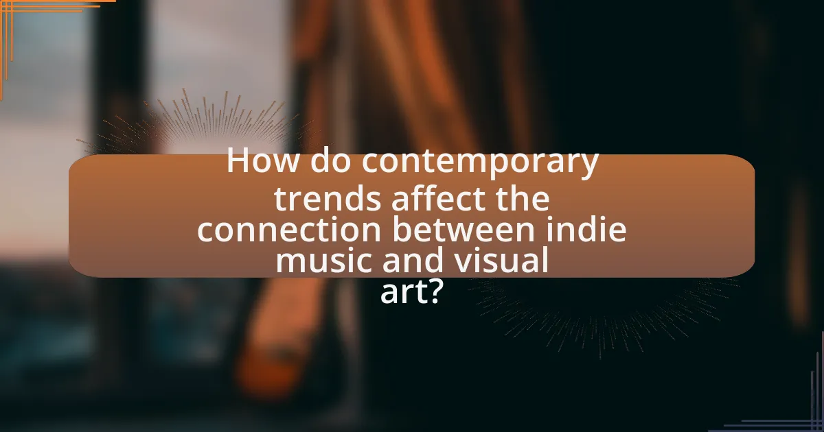 How do contemporary trends affect the connection between indie music and visual art?