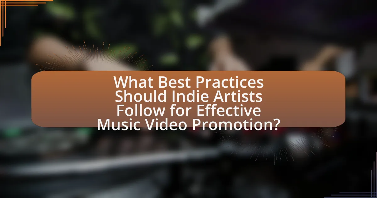 What Best Practices Should Indie Artists Follow for Effective Music Video Promotion?