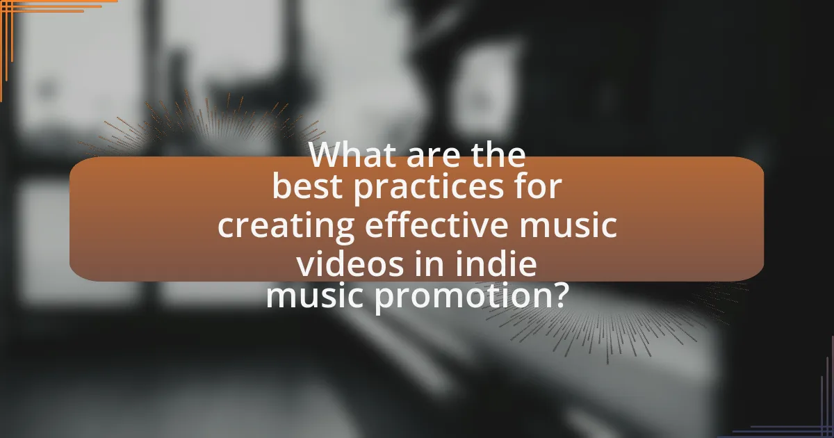 What are the best practices for creating effective music videos in indie music promotion?