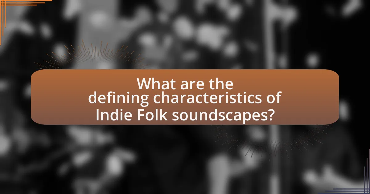What are the defining characteristics of Indie Folk soundscapes?