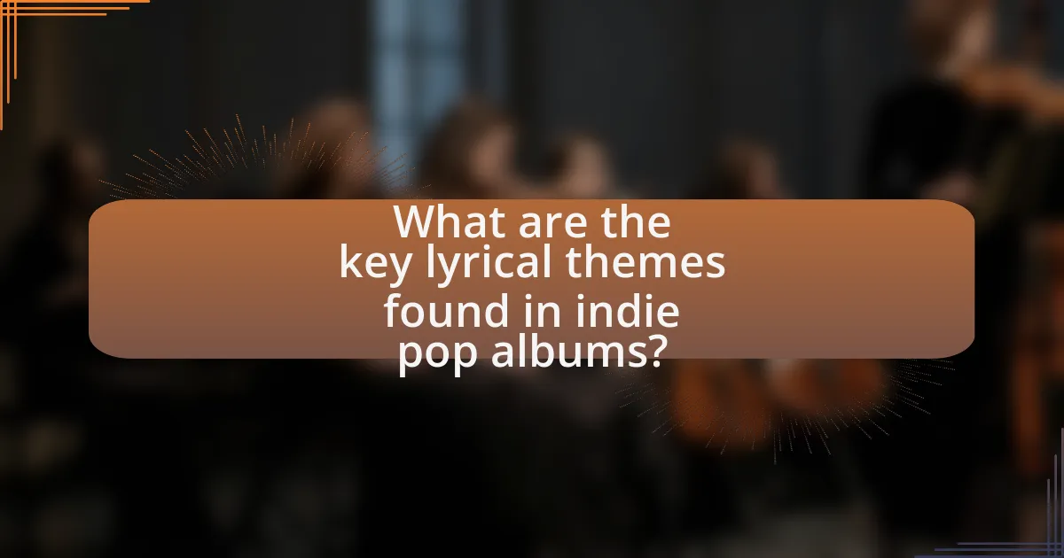 What are the key lyrical themes found in indie pop albums?