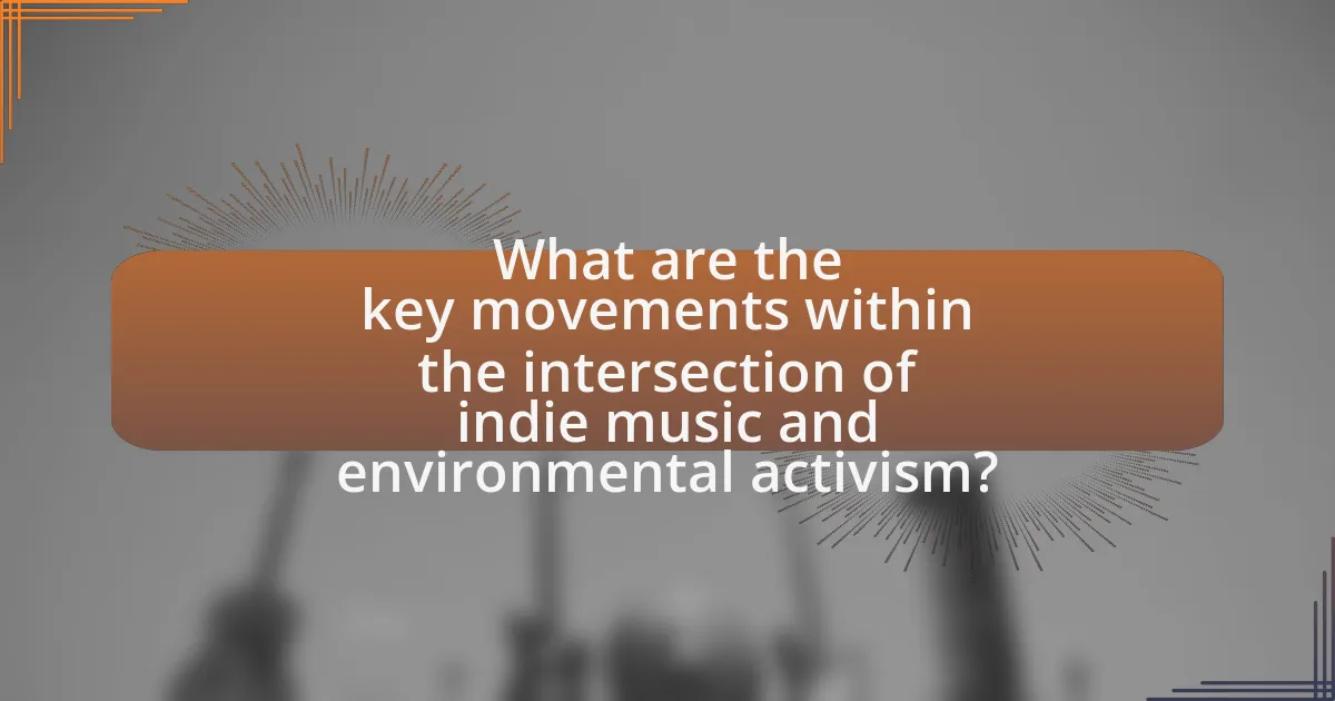 What are the key movements within the intersection of indie music and environmental activism?