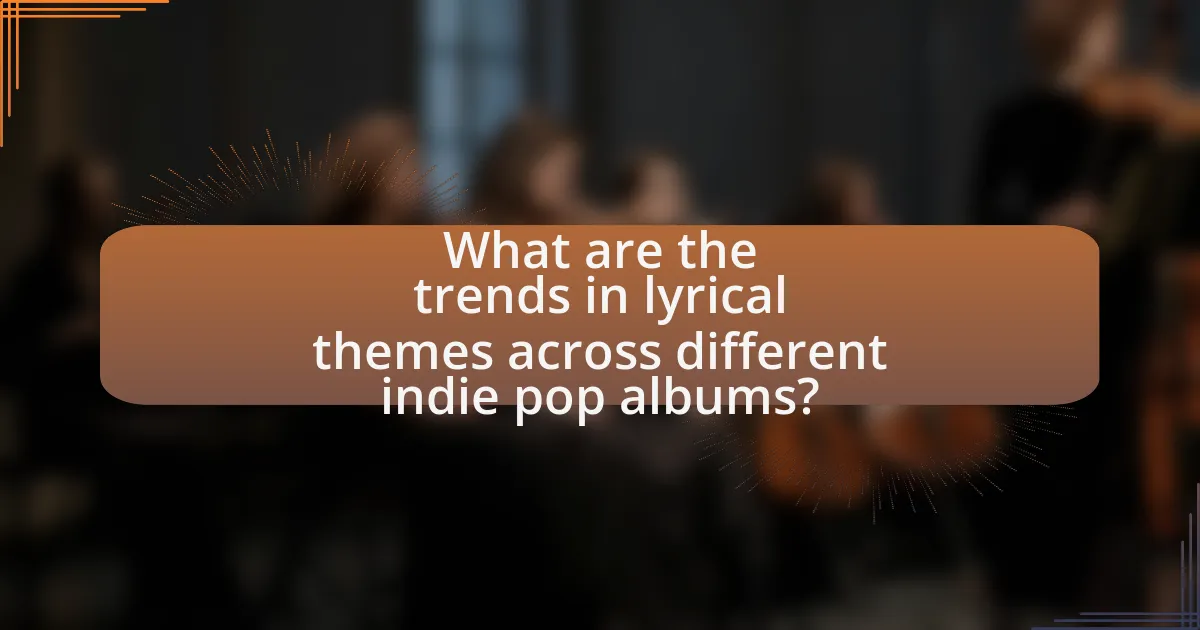 What are the trends in lyrical themes across different indie pop albums?