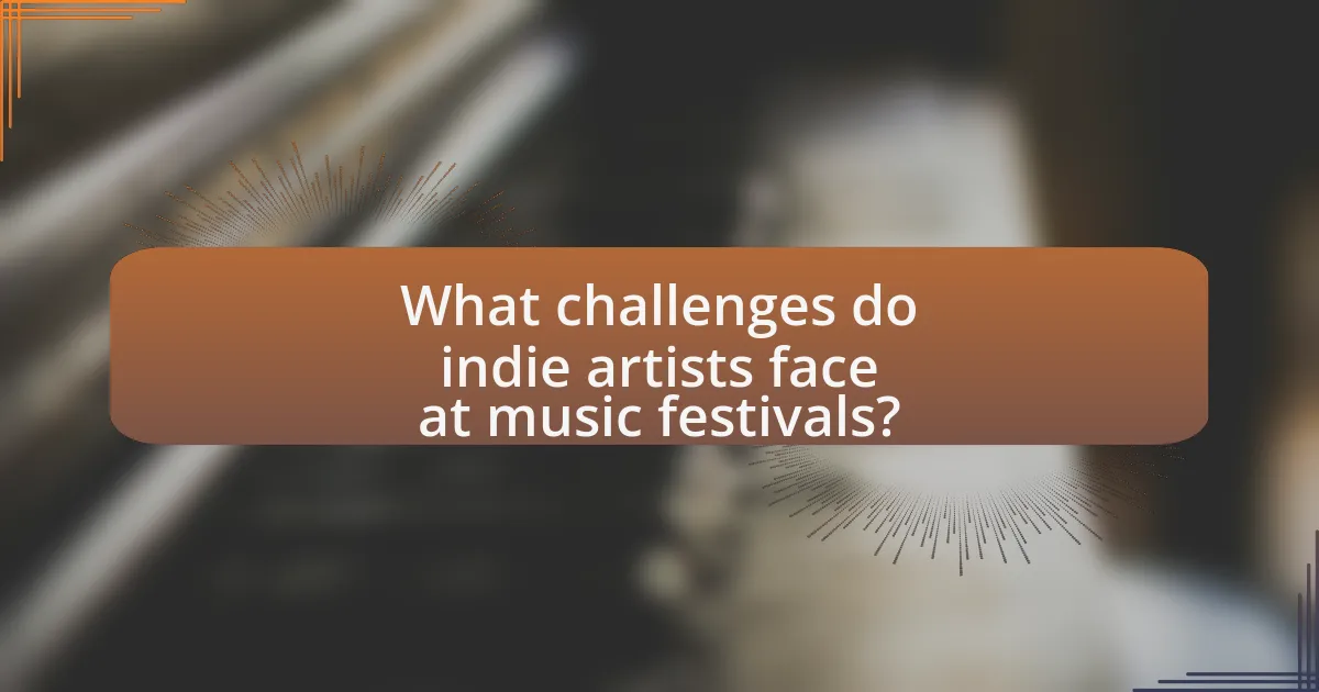 What challenges do indie artists face at music festivals?