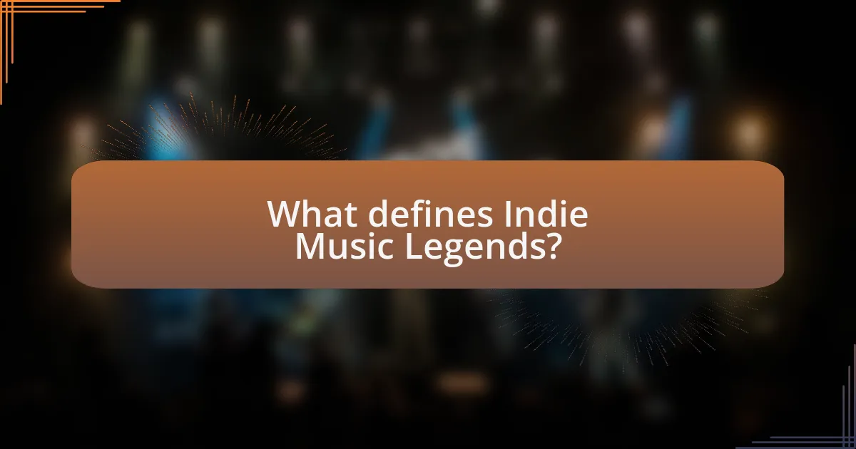 What defines Indie Music Legends?