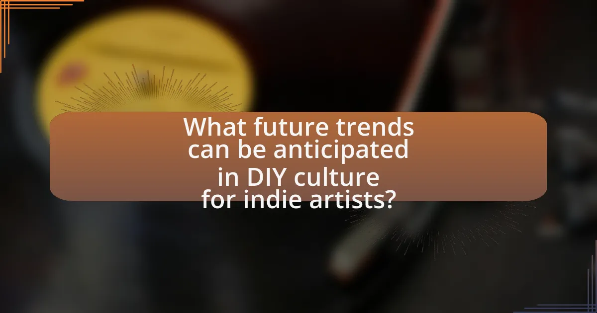 What future trends can be anticipated in DIY culture for indie artists?