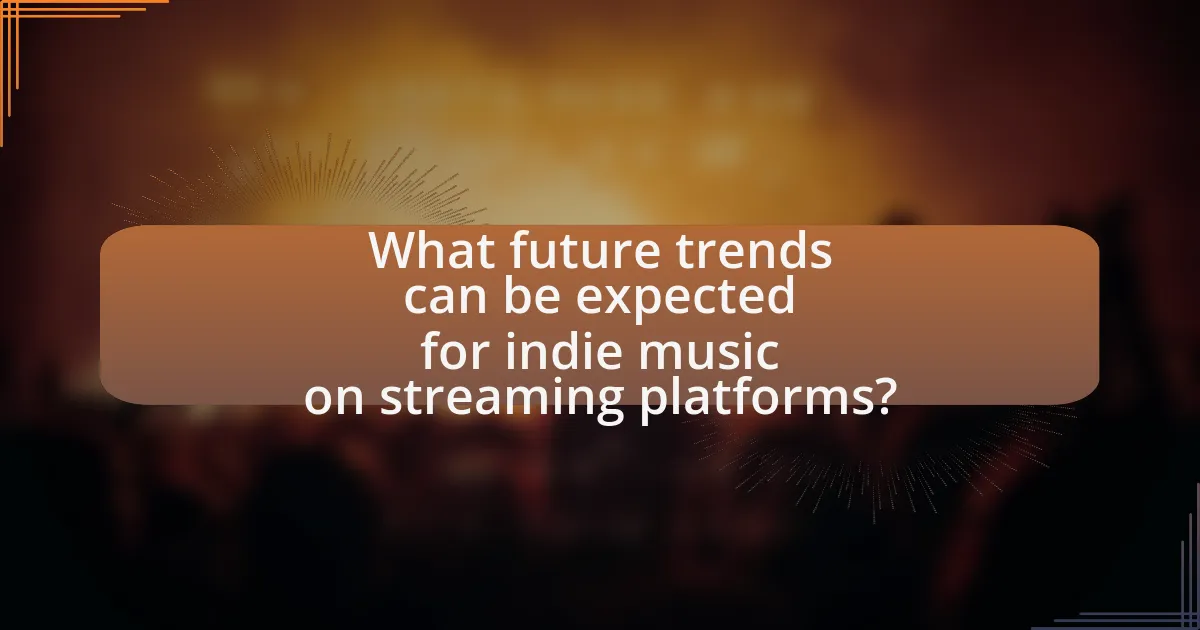 What future trends can be expected for indie music on streaming platforms?