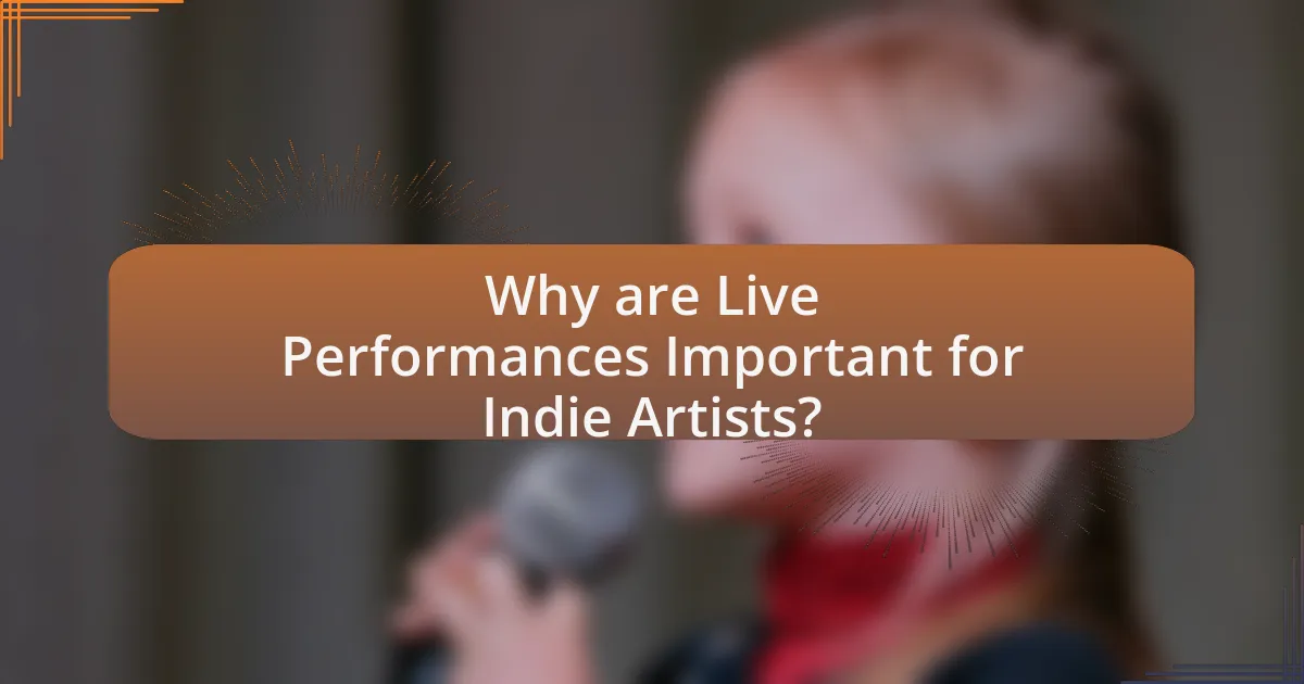 Why are Live Performances Important for Indie Artists?